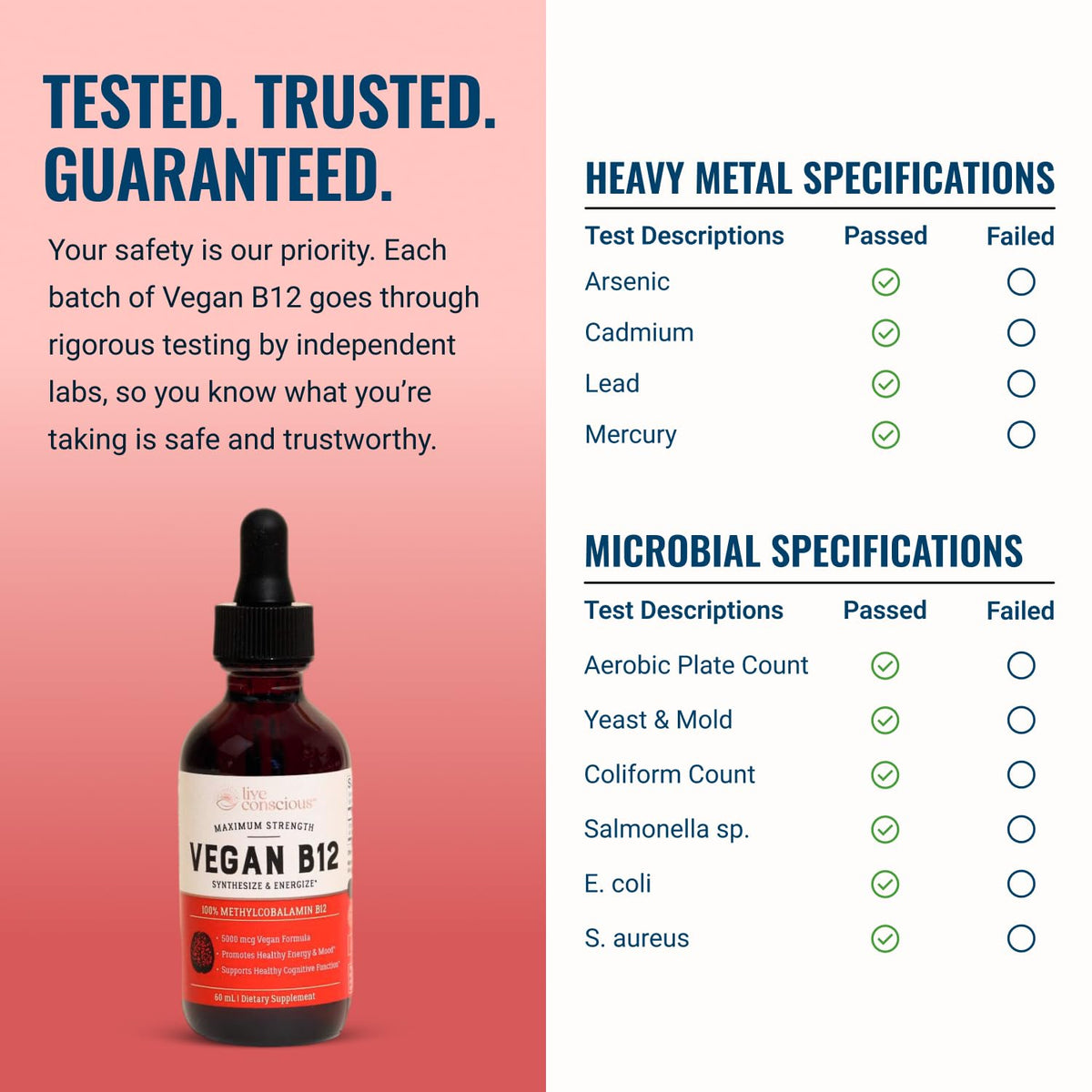 Live Conscious Vegan B12 Sublingual Liquid Drops 5000mcg - 60 Servings - image 6