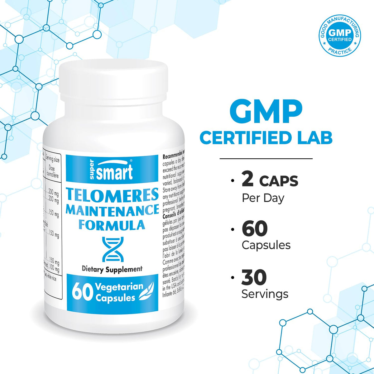 Supersmart Telomeres Maintenance Formula - 60 Vegetarian Capsules - image 4