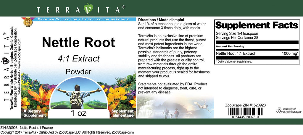 Terravita Nettle Root 4:1 Extract Powder - 1 oz - image 2