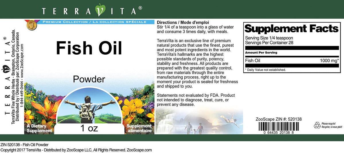 Terravita Fish Oil Powder - 1 oz - image 3