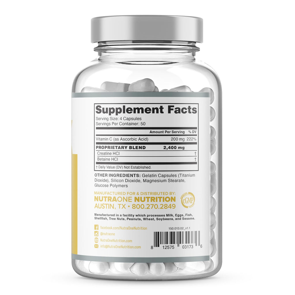 NutraOne CNSix Creatine HCL Capsules for Lean Muscle - 200 Capsules - image 2