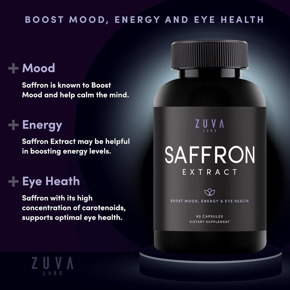 ZuvaLabs Ultra6 Saffron Extract Capsules for Mood & Eye Health - 90 Capsules - image 2