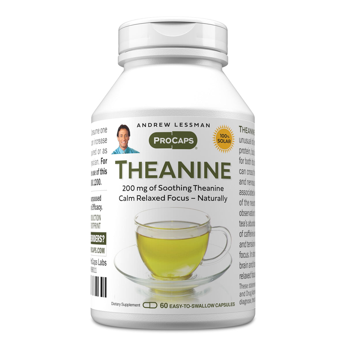 ANDREW LESSMAN Theanine 200 mg - Capsules - Promotes The Production