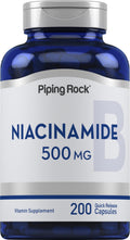 Piping Rock Niacinamide 500mg Vitamin B3 - 200 Capsules