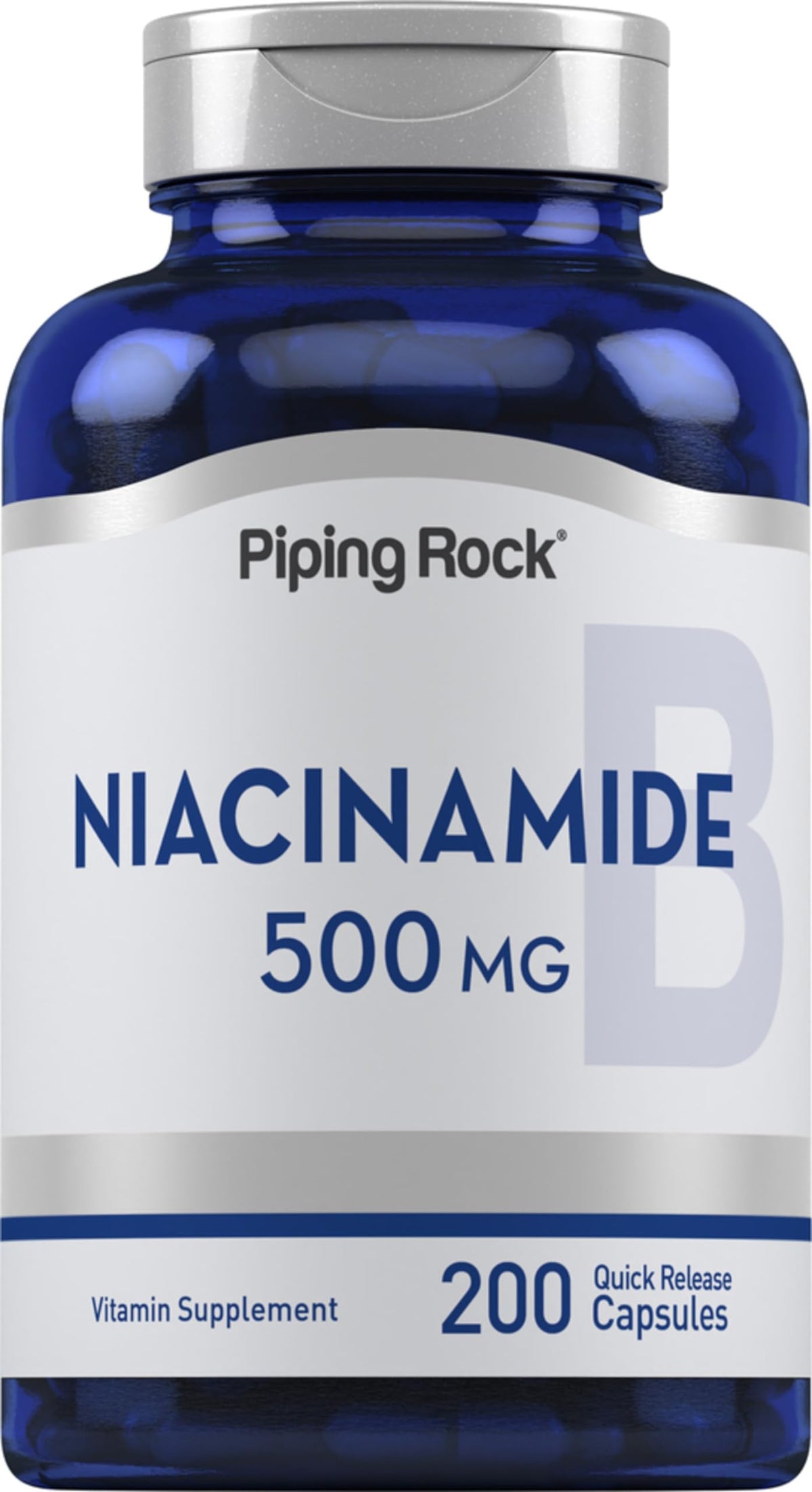 Piping Rock Niacinamide 500mg Vitamin B3 - 200 Capsules