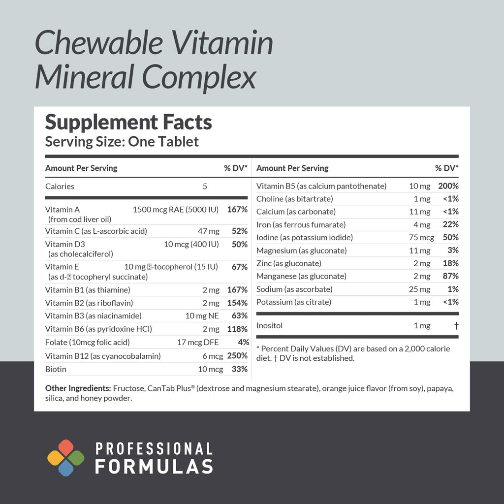 Professional Formulas Chewable Vitamin Mineral Complex - 90 Tablets - image 2