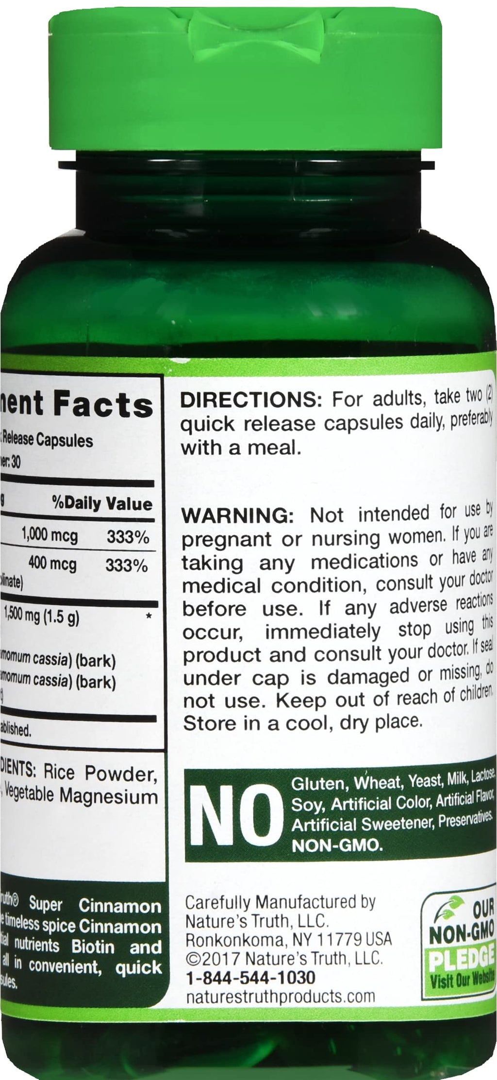 Nature's Truth Super Cinnamon Plus Biotin & Chromium - 120 Capsules - image 2
