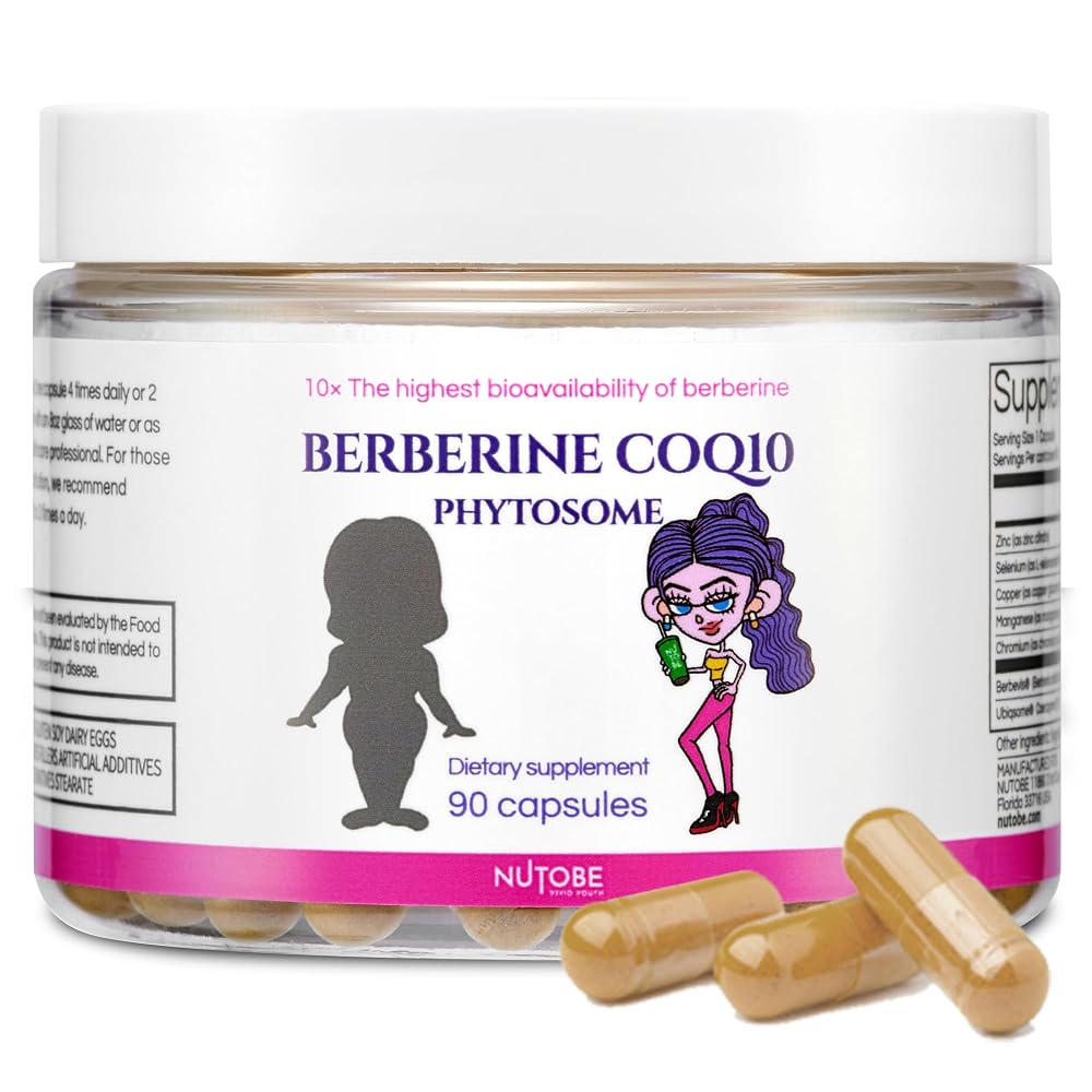 NUTOBE Berberine CoQ10 Phytosome Capsules - 90 Count