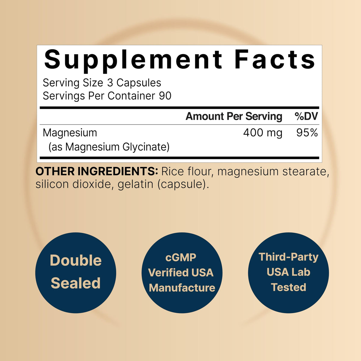 NatureBell Magnesium Glycinate 400mg - 270 Capsules - image 2