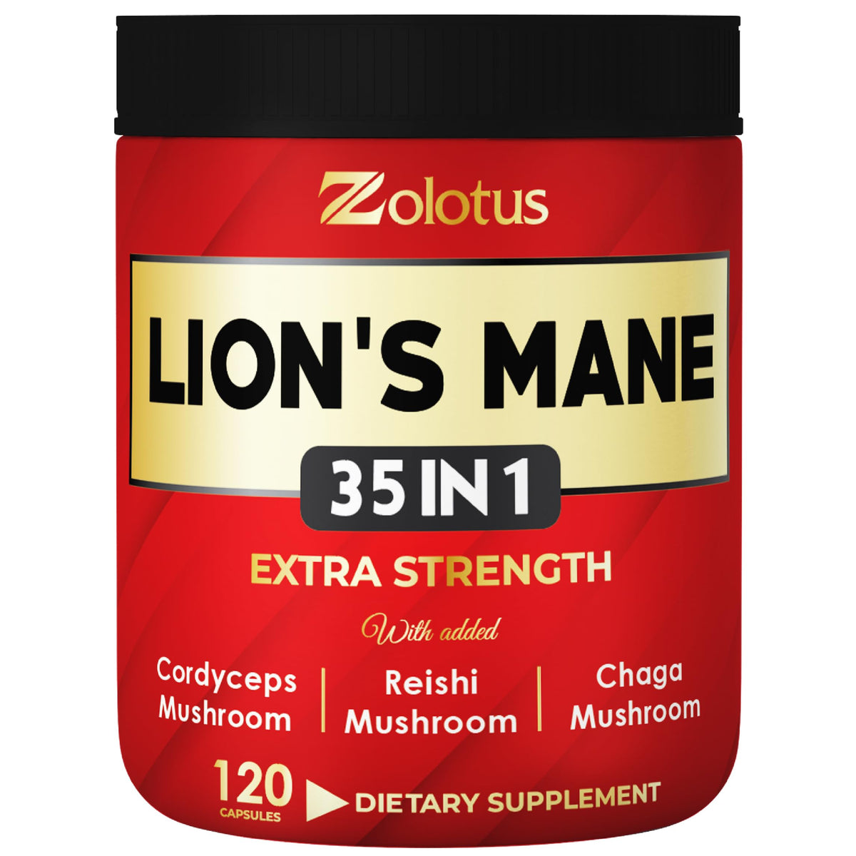 Zolotus 35 in 1 Mushroom Complex Capsules - 120 Count