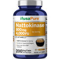 NusaPure Nattokinase 4000 FU Vegan 800mg - 200 Vegetarian Capsules