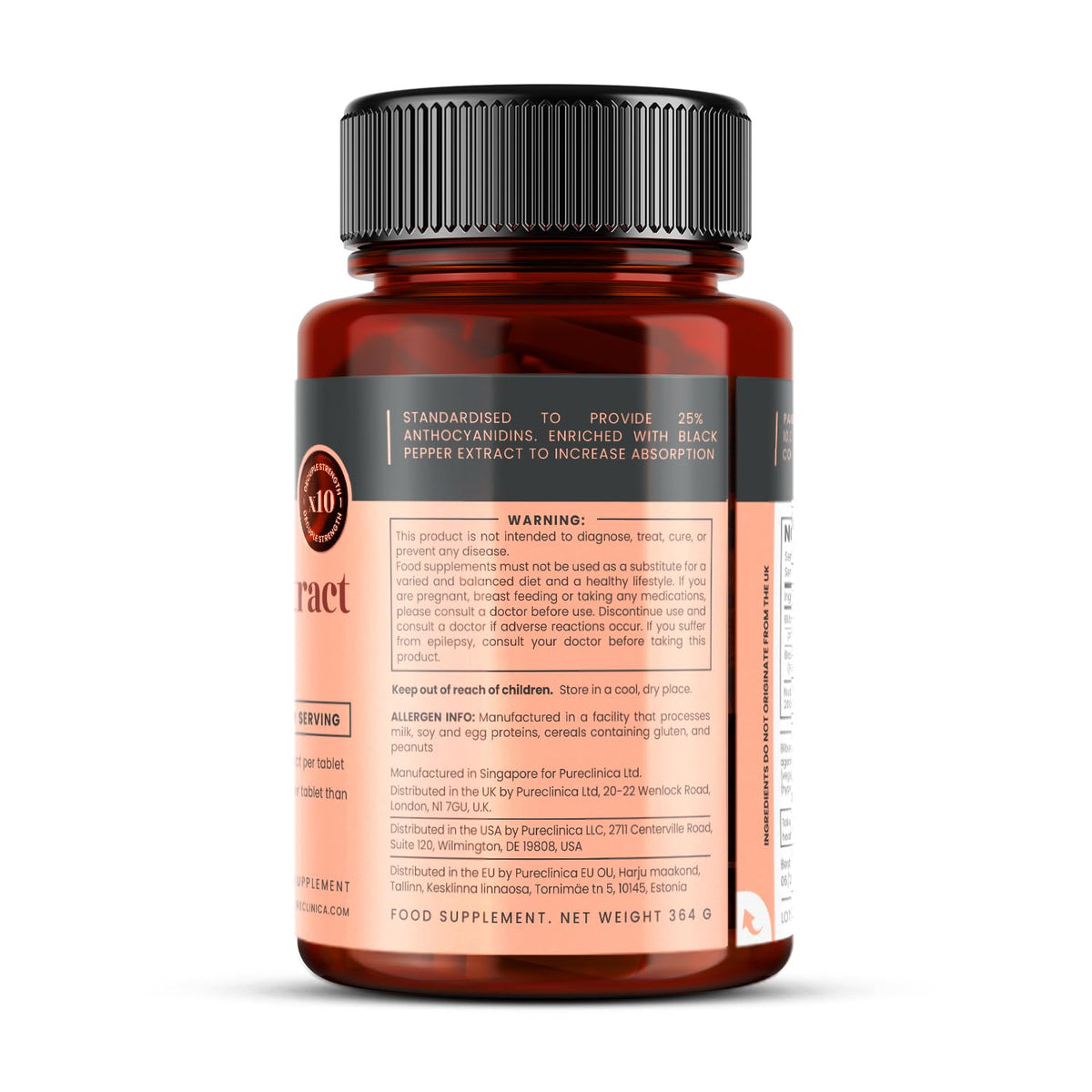pureclinica Bilberry Extract 1000mg High Strength - 180 Tablets - image 8