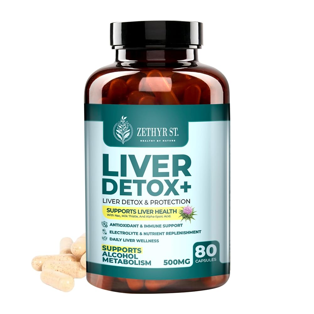 ZETHYR STREET Liver Cleanse Detox & Repair with Milk Thistle - 80 Capsules