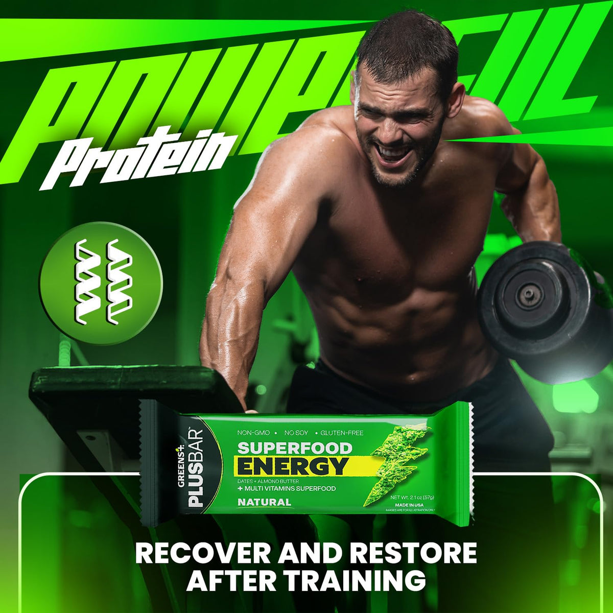 Greens+ Plusbar Natural Superfood Energy Bar - 12 Bars - image 5