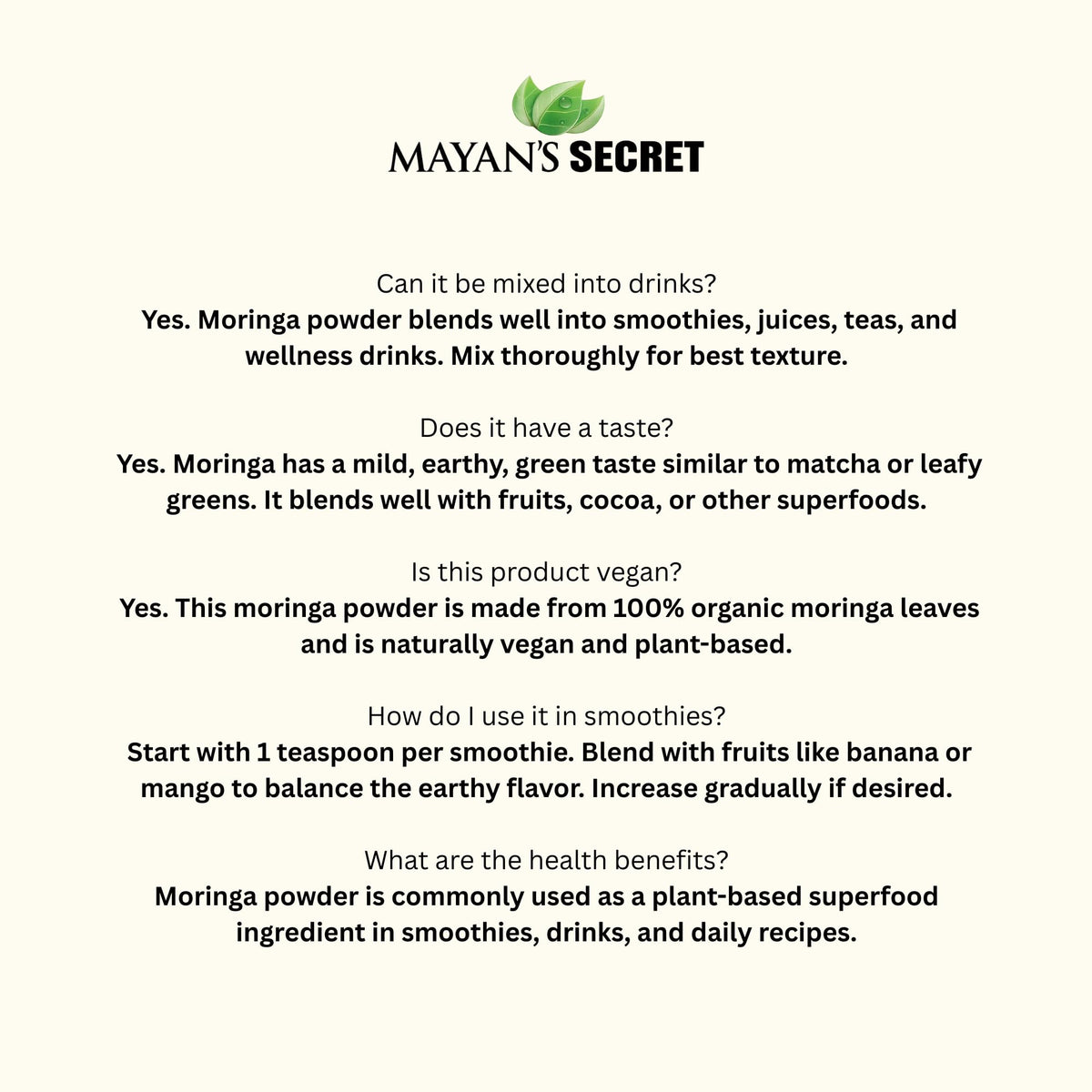 Mayan's Secret Organic Moringa Leaf Powder - 12 oz - image 8