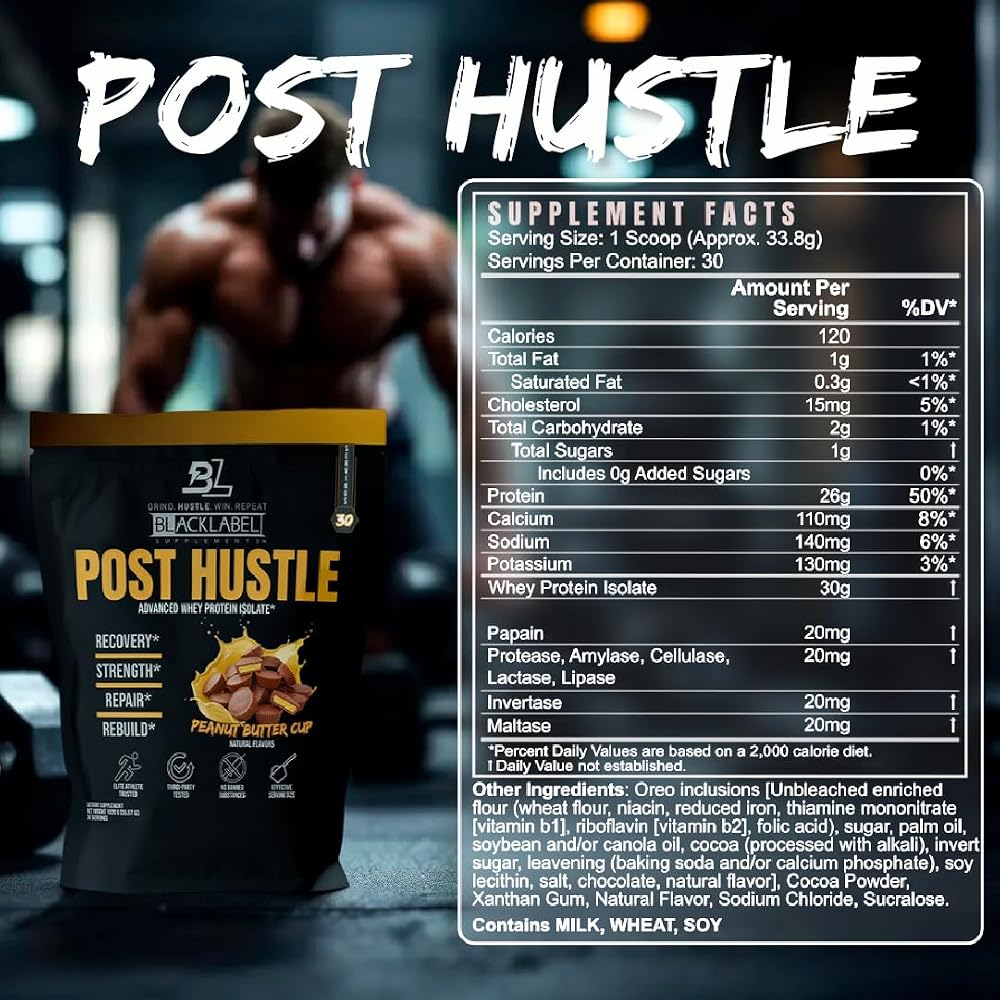 BLACKLABEL Supplements Post Hustle Post Workout Protein Powder