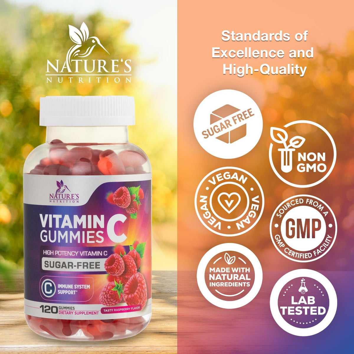 Nature's Nutrition Vitamin C Gummies - 100% Daily Value VitaminC