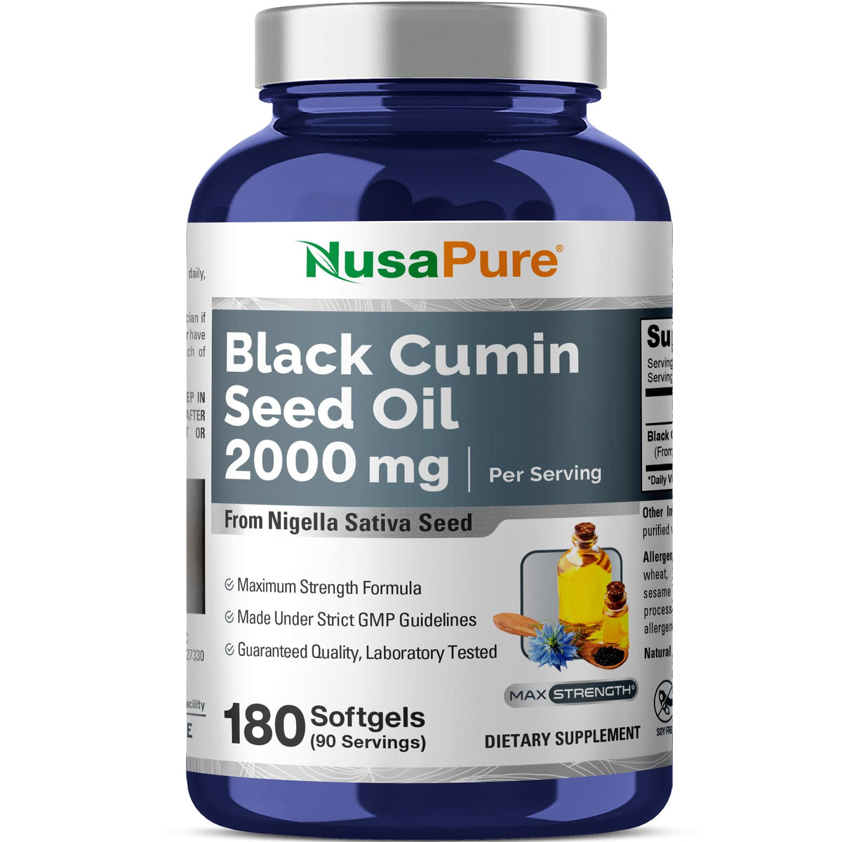 NusaPure Black Seed Oil 2000mg - 180 Softgels