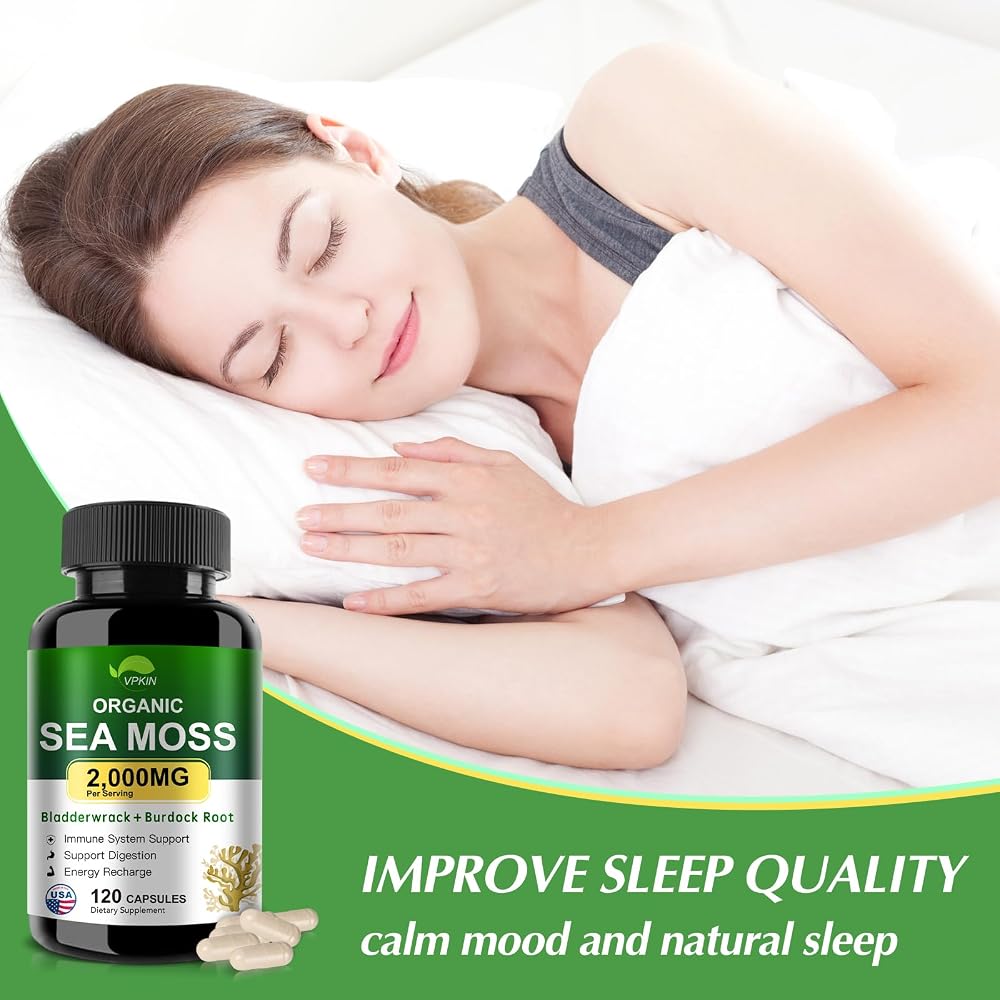 VPKIN Sea Moss Capsules with Bladderwrack & Burdock Root - 120 Capsules - image 5
