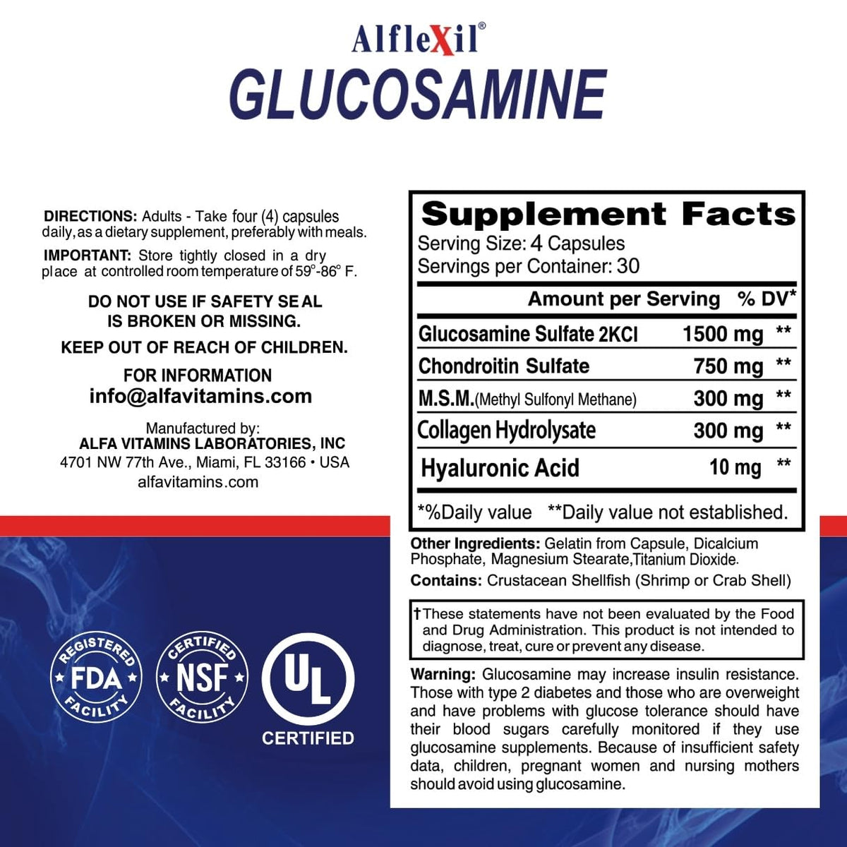 ALFLEXIL Glucosamine Plus Chondroitin Cream with MSM & Collagen