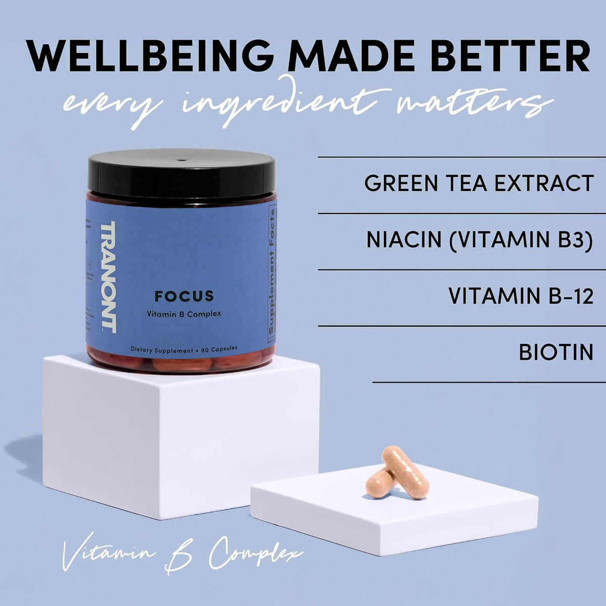 Tranont Focus Vitamin B Complex with Lion's Mane - 90 Capsules - image 4