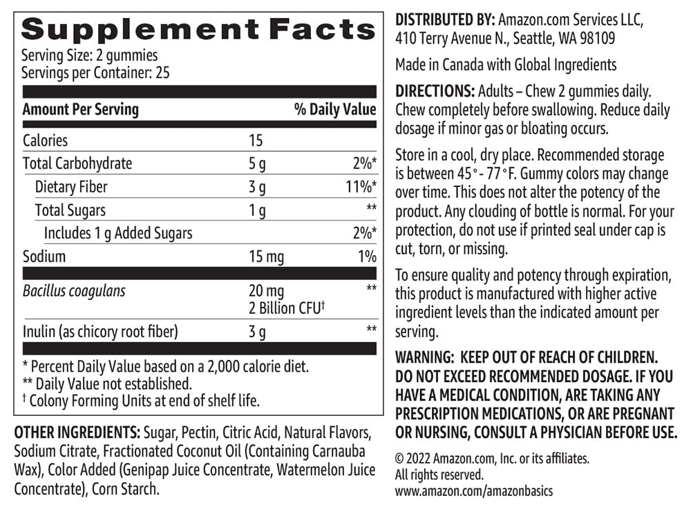 Amazon Basics Prebiotic & Probiotic Gummies 2 Billion CFU - 50 Count - image 5