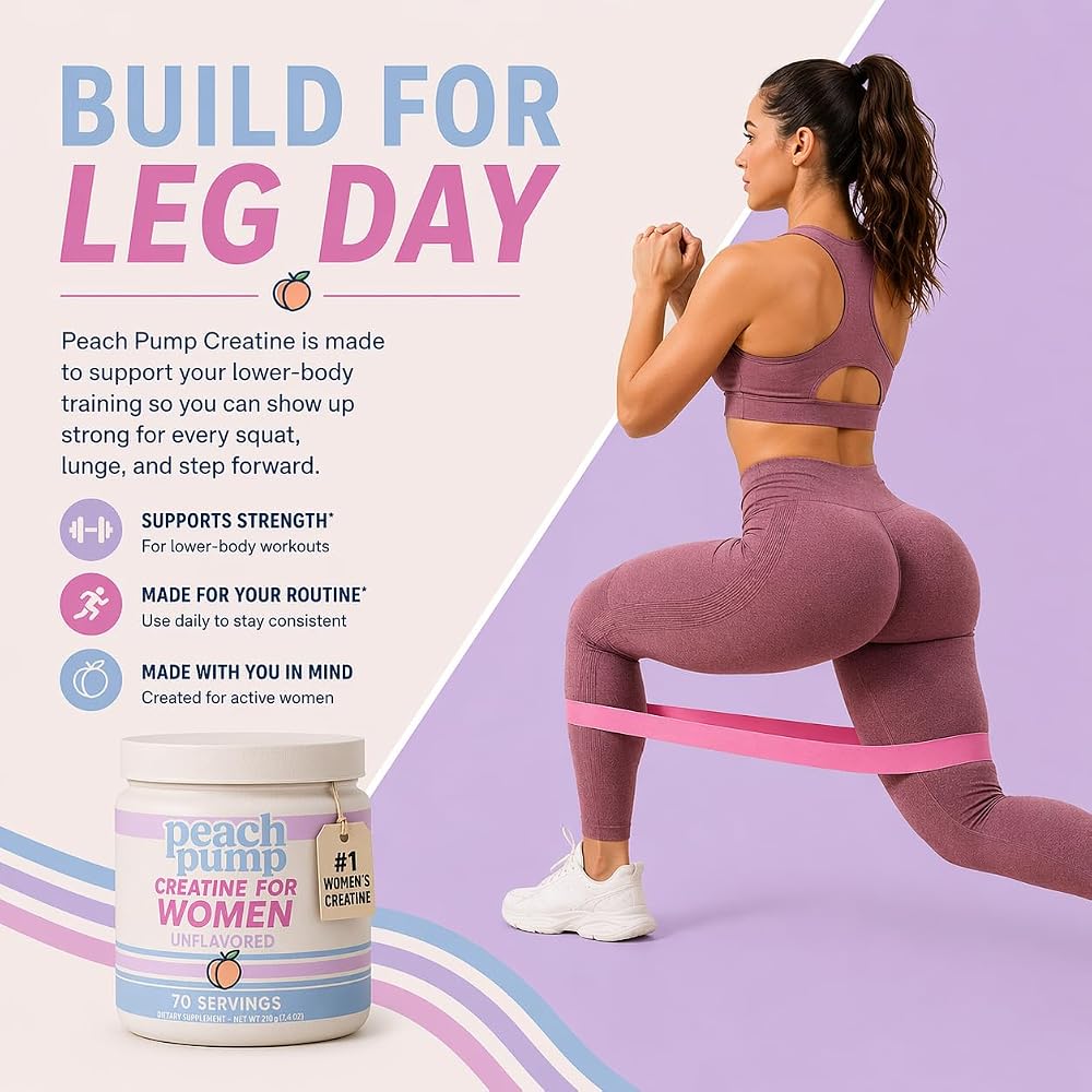 Peach Pump Creatine Monohydrate Powder for Women - 70 Servings - image 4
