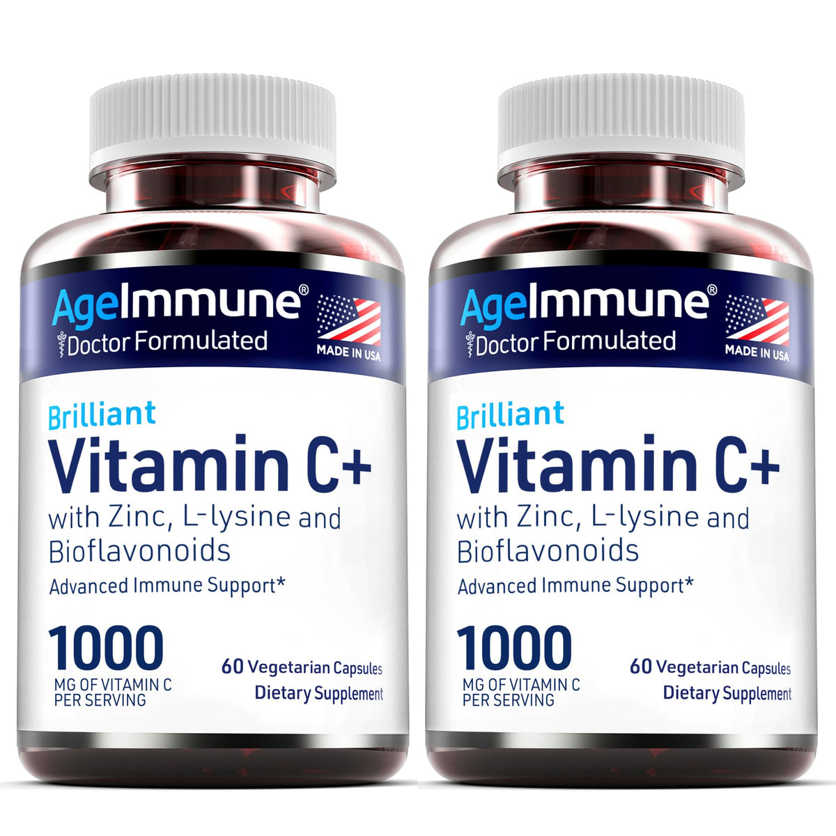 AgeImmune Vitamin C 1000mg Complex with L-Lysine - 120 Capsules - image 8