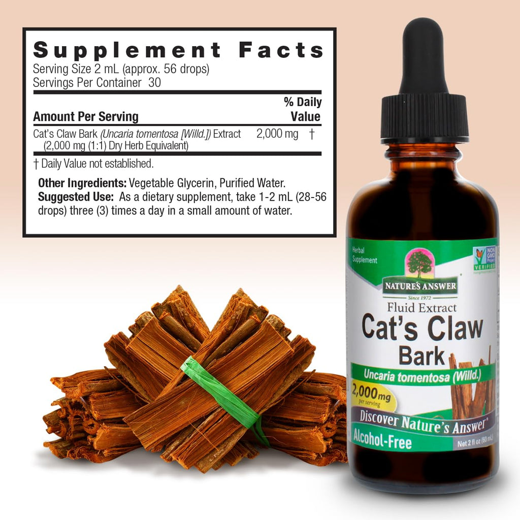 Nature's Answer Cat's Claw Inner Bark 1350 mg - 2 Fl Oz - image 3