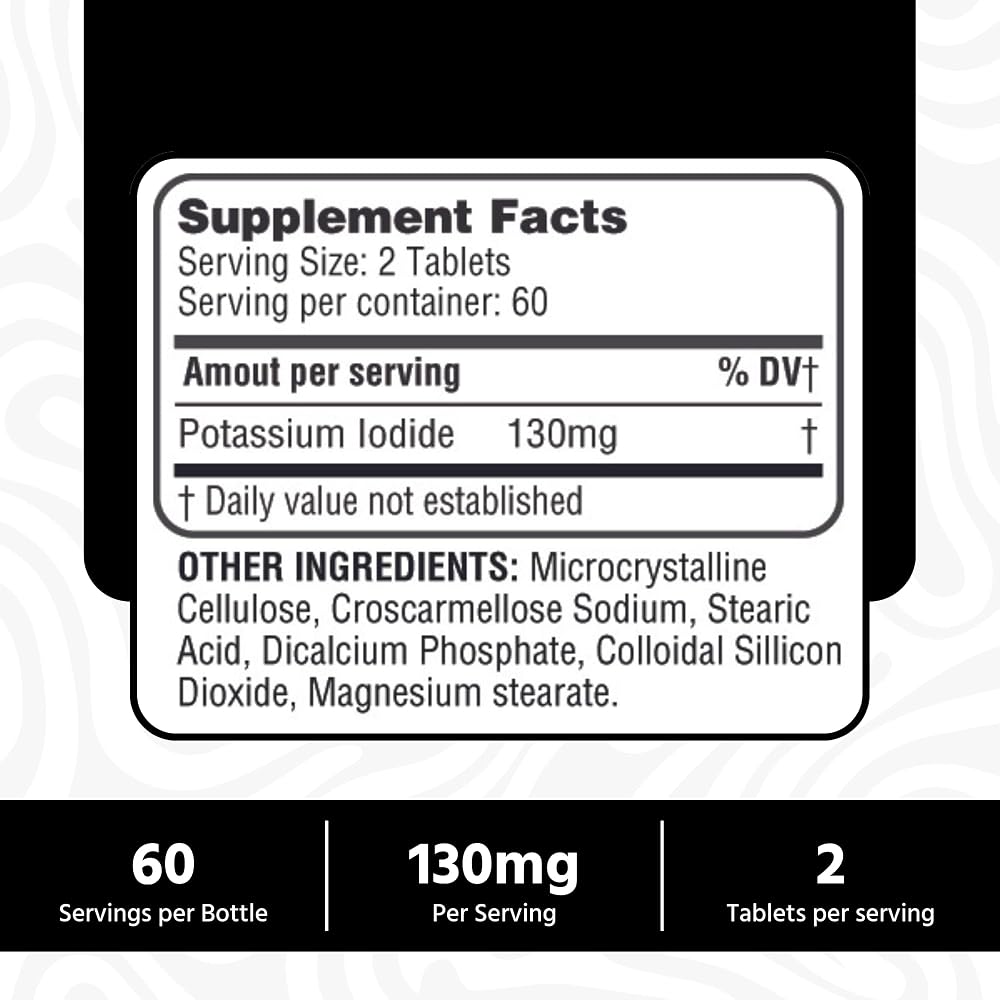 HEALTH LFE Potassium Iodide 130 mg Tablets - 120 Count - image 4
