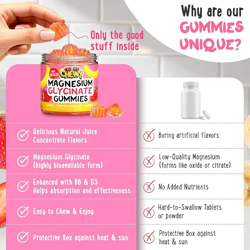 OH MY CHEWY Center-Filled Magnesium Glycinate Gummies - High