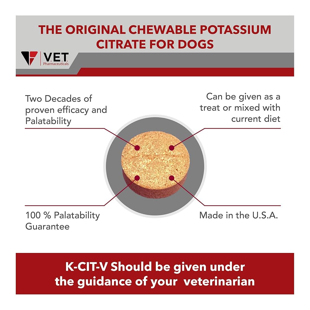 V.E.T. Pharmaceuticals K-CIT-V Potassium Citrate Cranberry - 100 Tablets - image 5