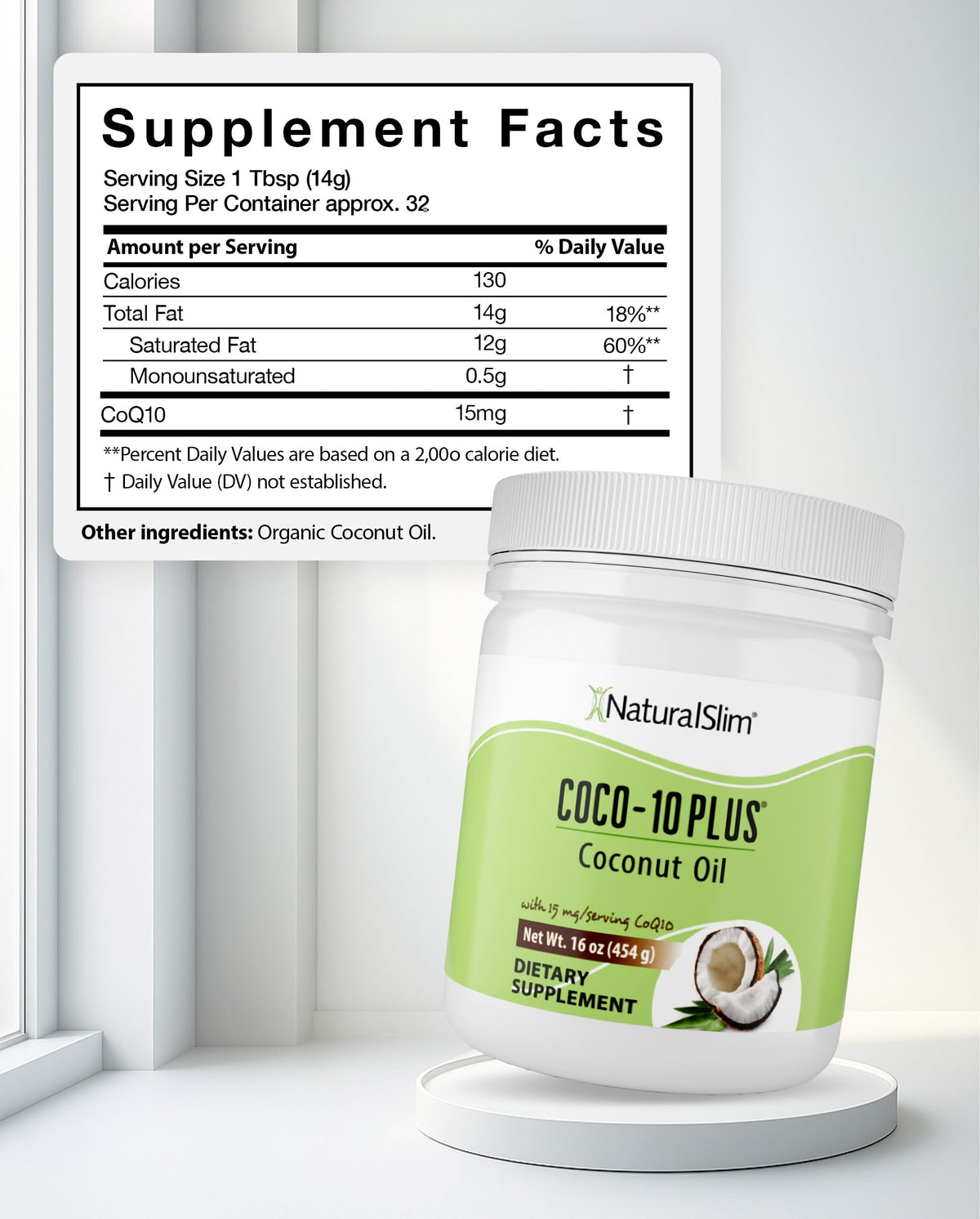 NaturalSlim Coco-10 Plus Coconut Oil with CoQ10 - 16 Fl Oz - image 3