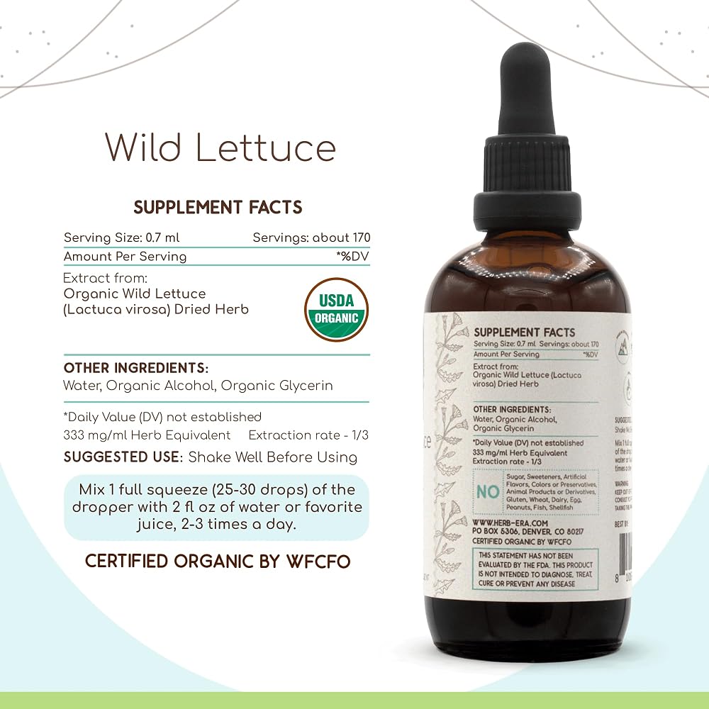 HerbEra Wild Lettuce USDA Organic Tincture