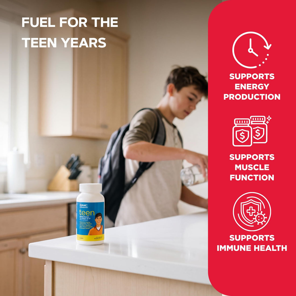 GNC Milestones Teen Multivitamin for Boys 12-17 - 240 Caplets - image 3
