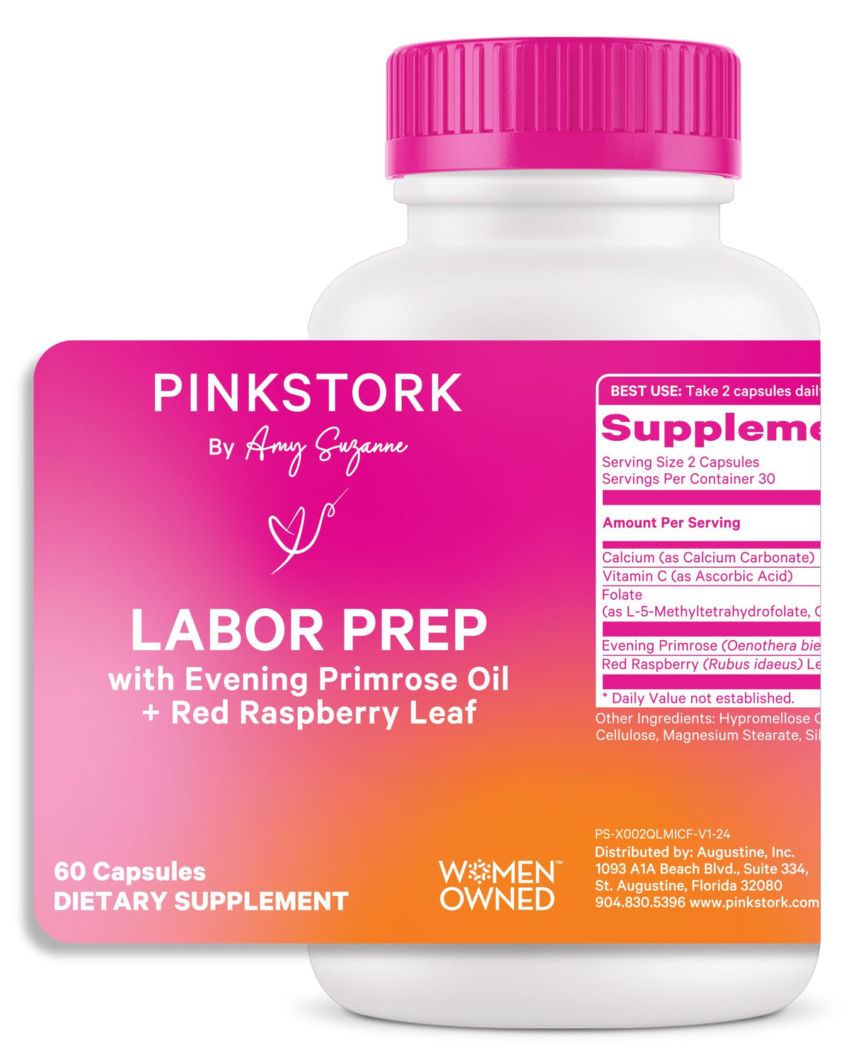 Pink Stork Labor Prep Supplement - 60 Vegan Capsules