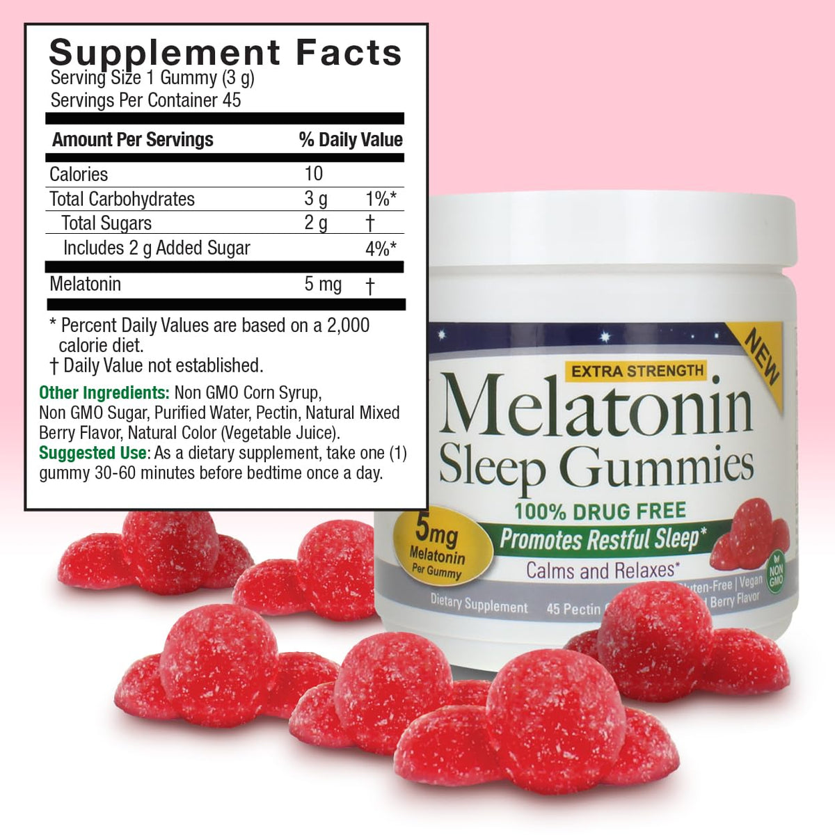 Nature's Answer Melatonin Sleep Gummies 5mg - 45 Gummies - image 3
