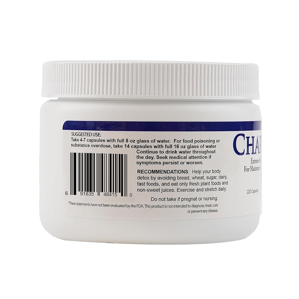 Body Force Charconite Activated Charcoal & Bentonite Capsules - 220 Count - image 3