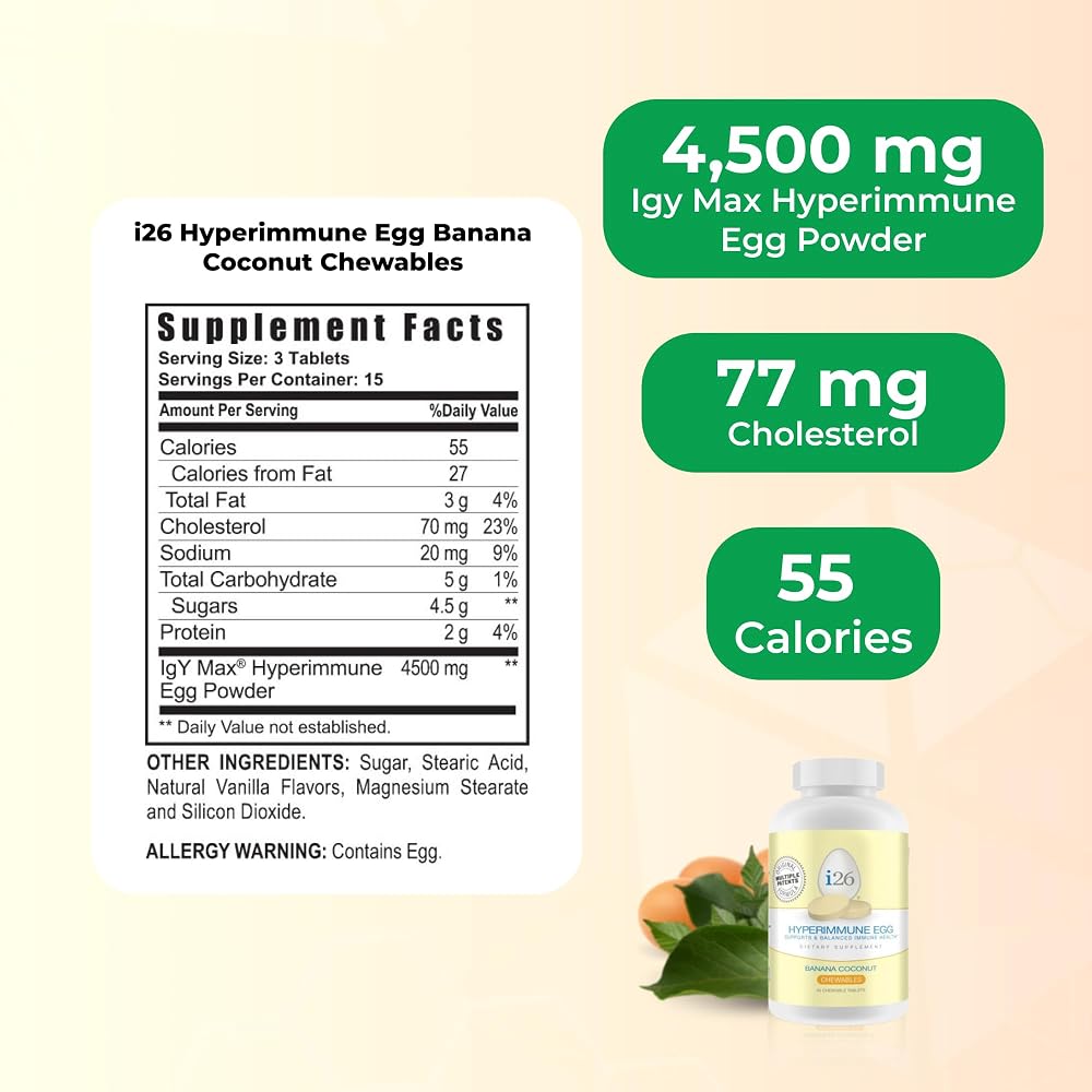 Youngevity i26 Hyperimmune Egg IgY Max Chewables - 45 Count - image 3