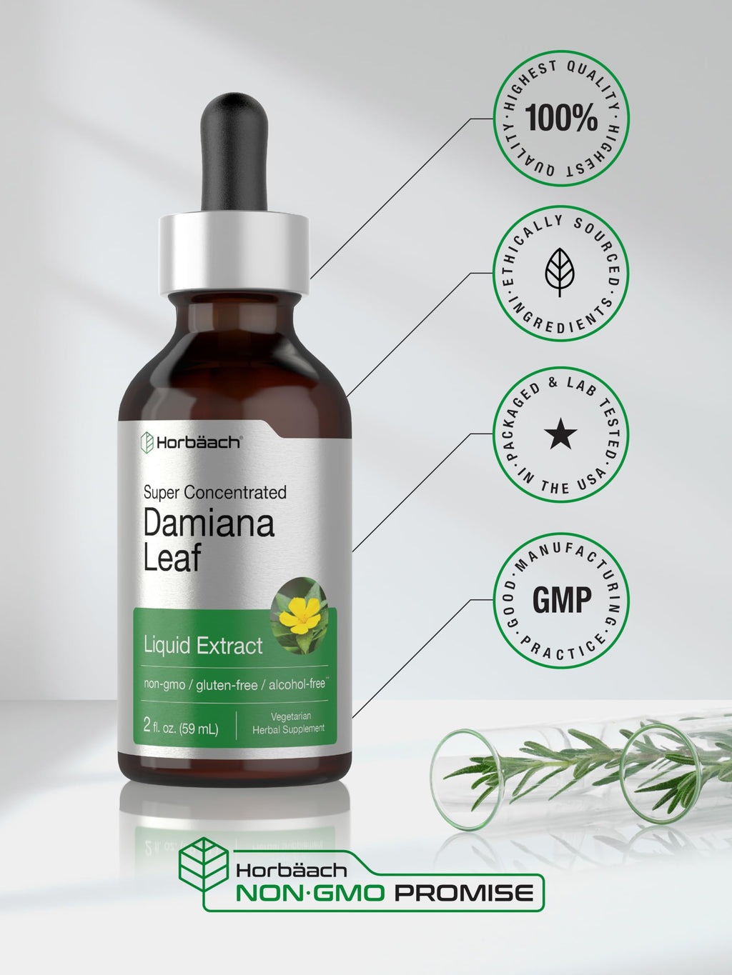Horbäach Damiana Leaf Herb Tincture Liquid Extract - 2 fl oz - image 6