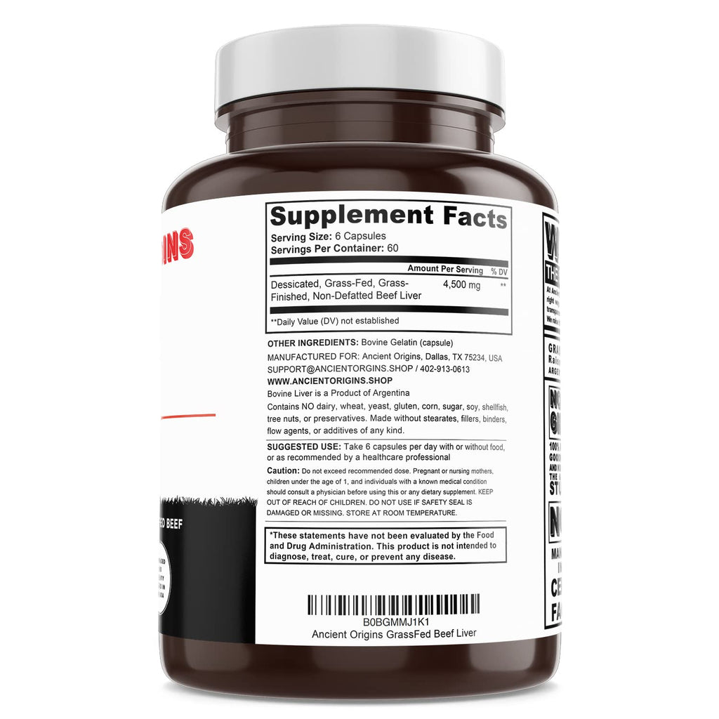 Ancient Origins Grass Fed Beef Liver - 360 Capsules - image 8