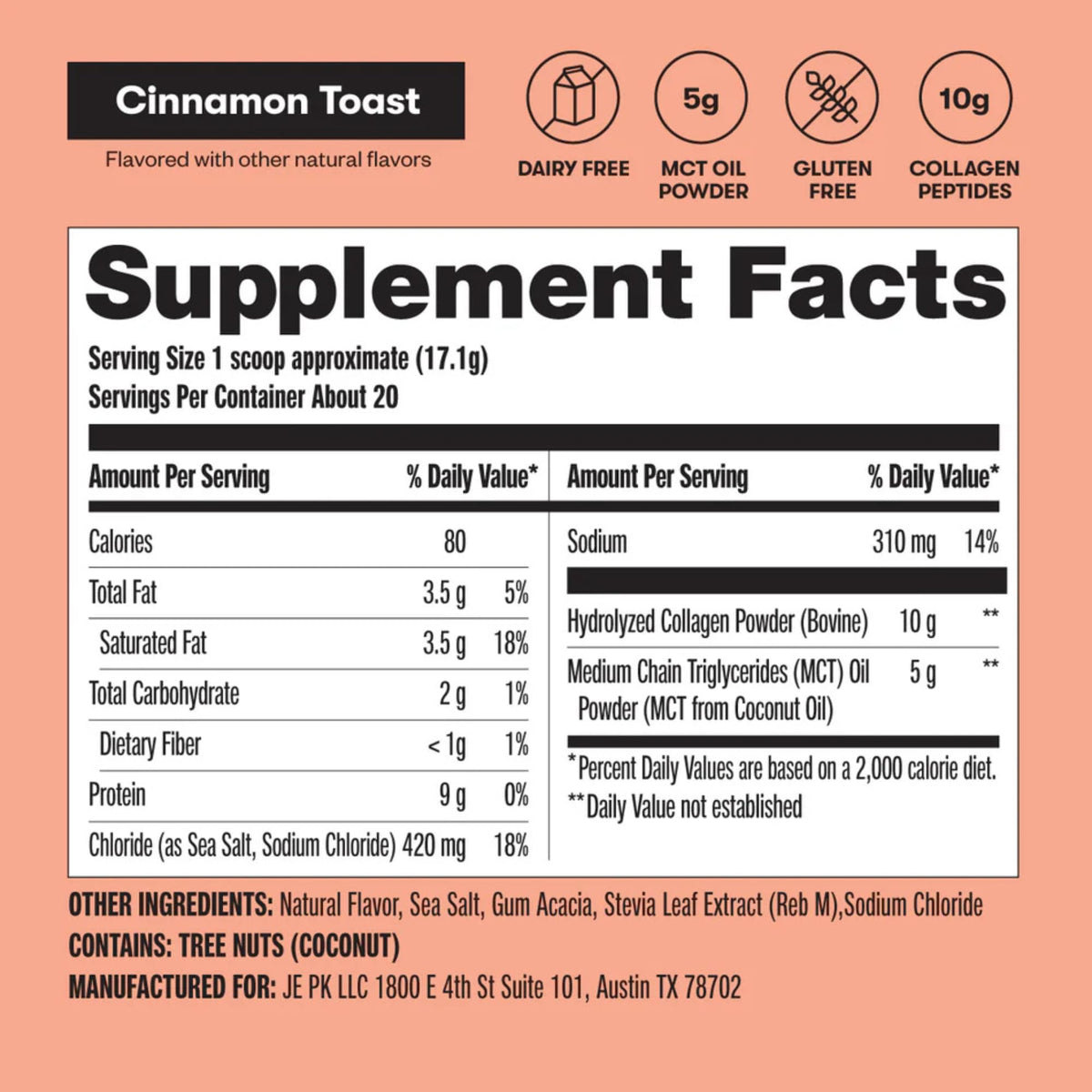 Perfect Keto Collagen Protein Powder with MCT Oil - Grassfed