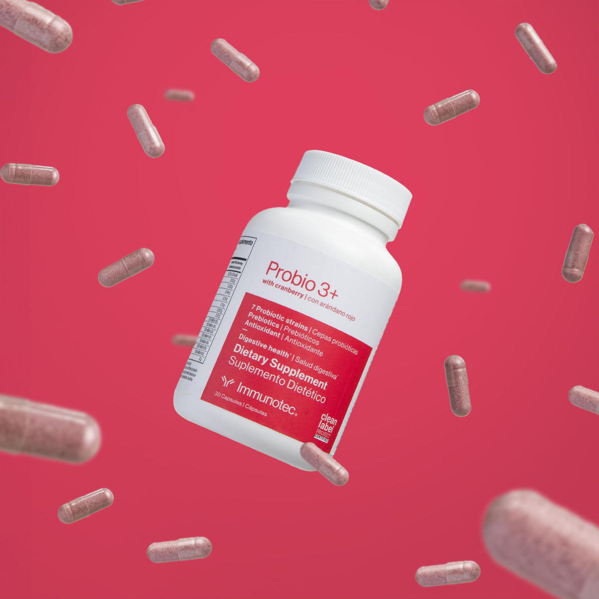 Immunotec PROBIO 3+ with Cranberry Probiotic - 30 Capsules - image 2