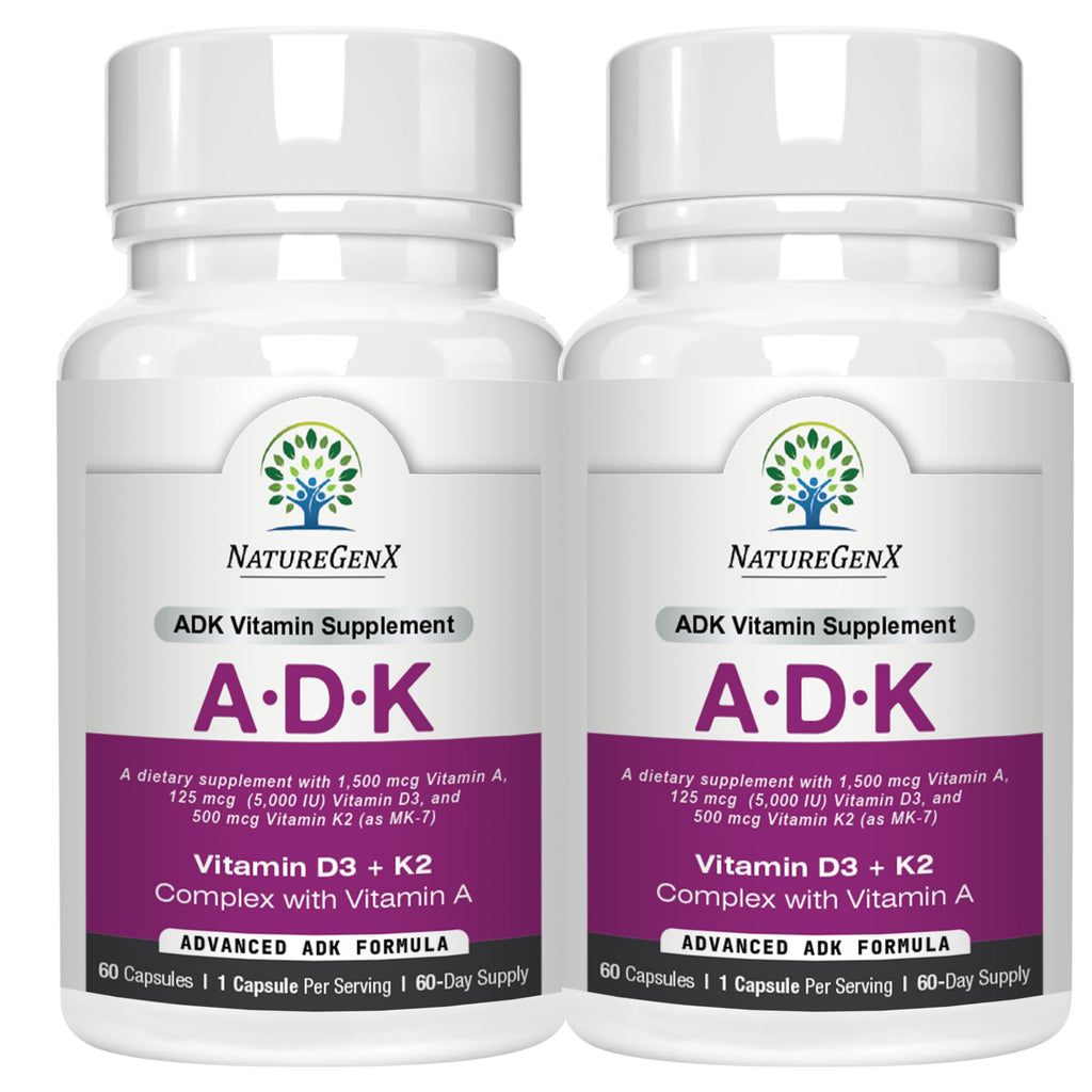 NatureGenX ADK Vitamin Supplement for Bone Health – 120 Capsules