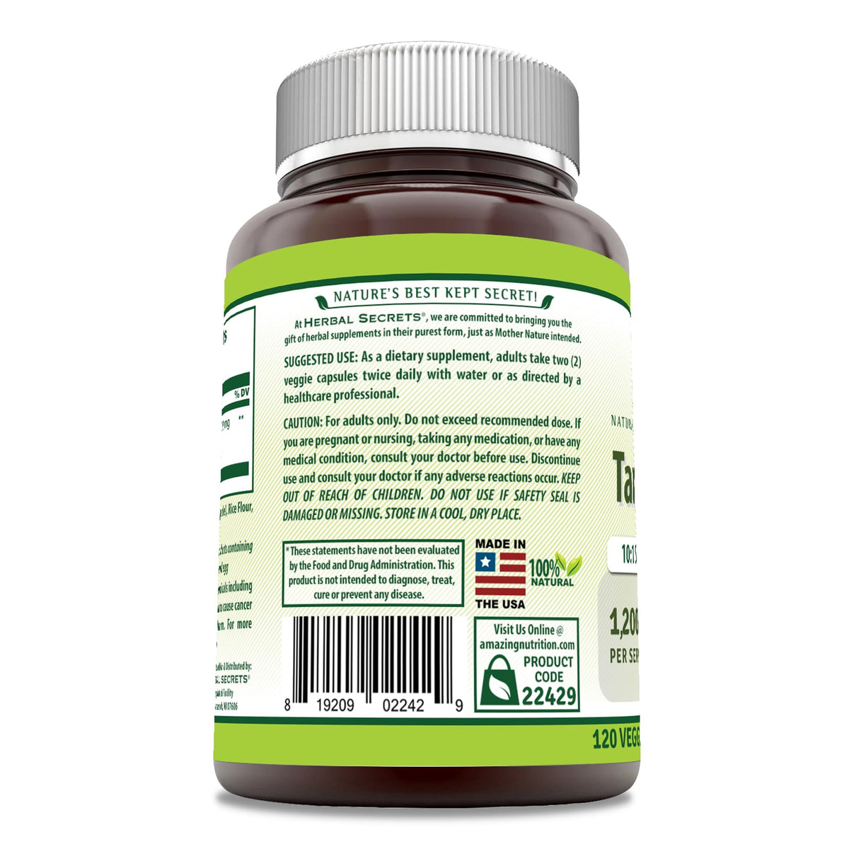 Herbal Secrets Tart Cherry 10:1 Extract Supplement - 120 Capsules - image 3