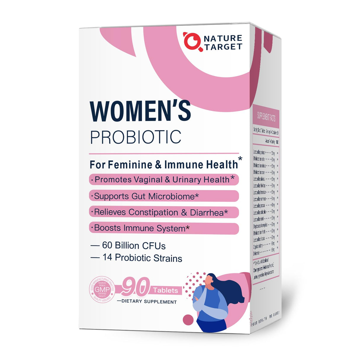 NATURE TARGET Probiotics for Women 60 Billion CFU - 90 Tablets