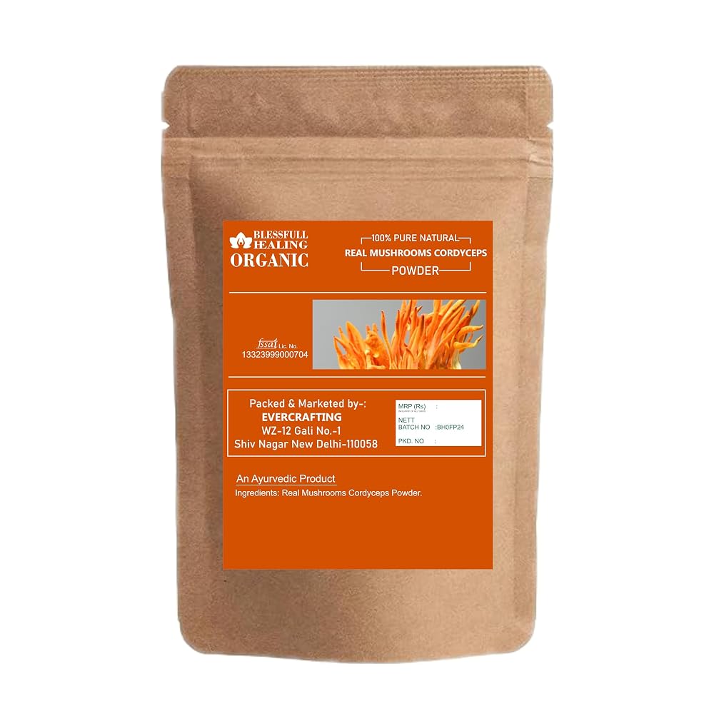 Blessfull Healing Organic Real Mushrooms Cordyceps Powder 100% Pure