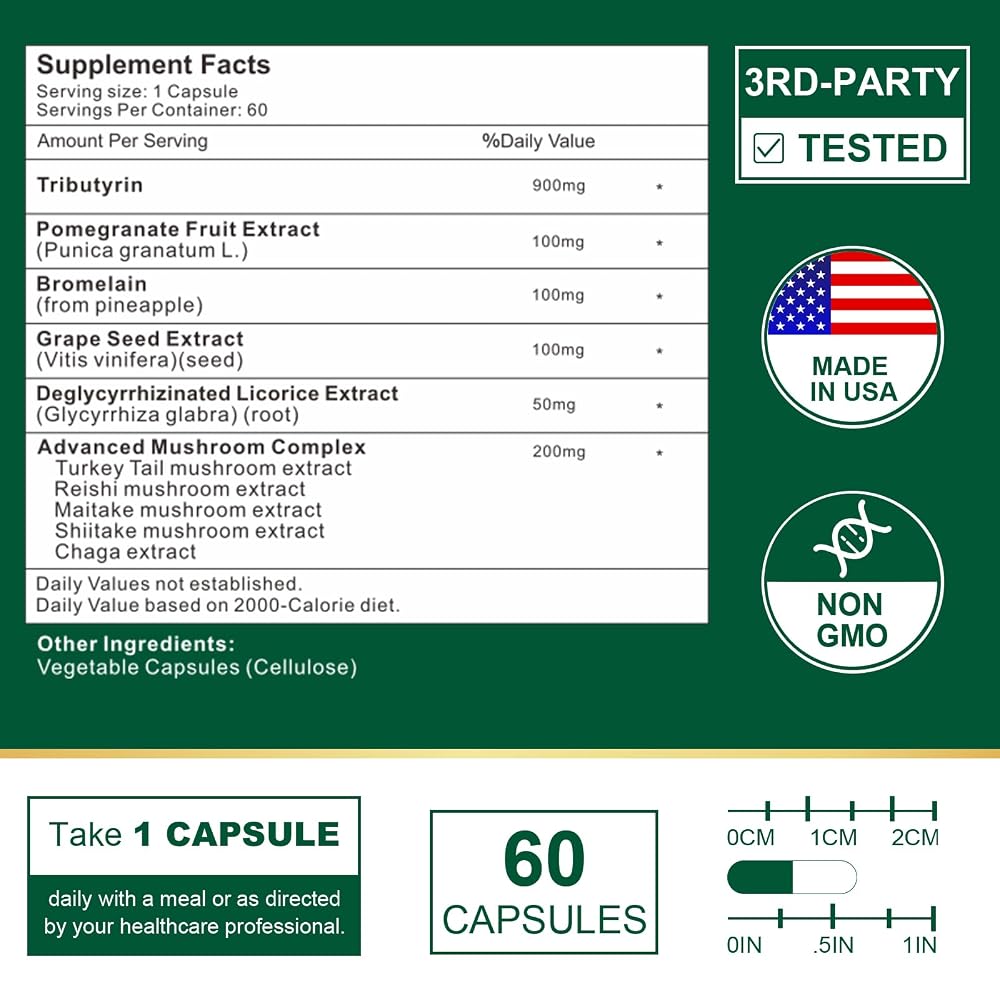 VITACRLLYNMN Tributyrin Supplement for Gut Barrier Support - 120 Capsules - image 2