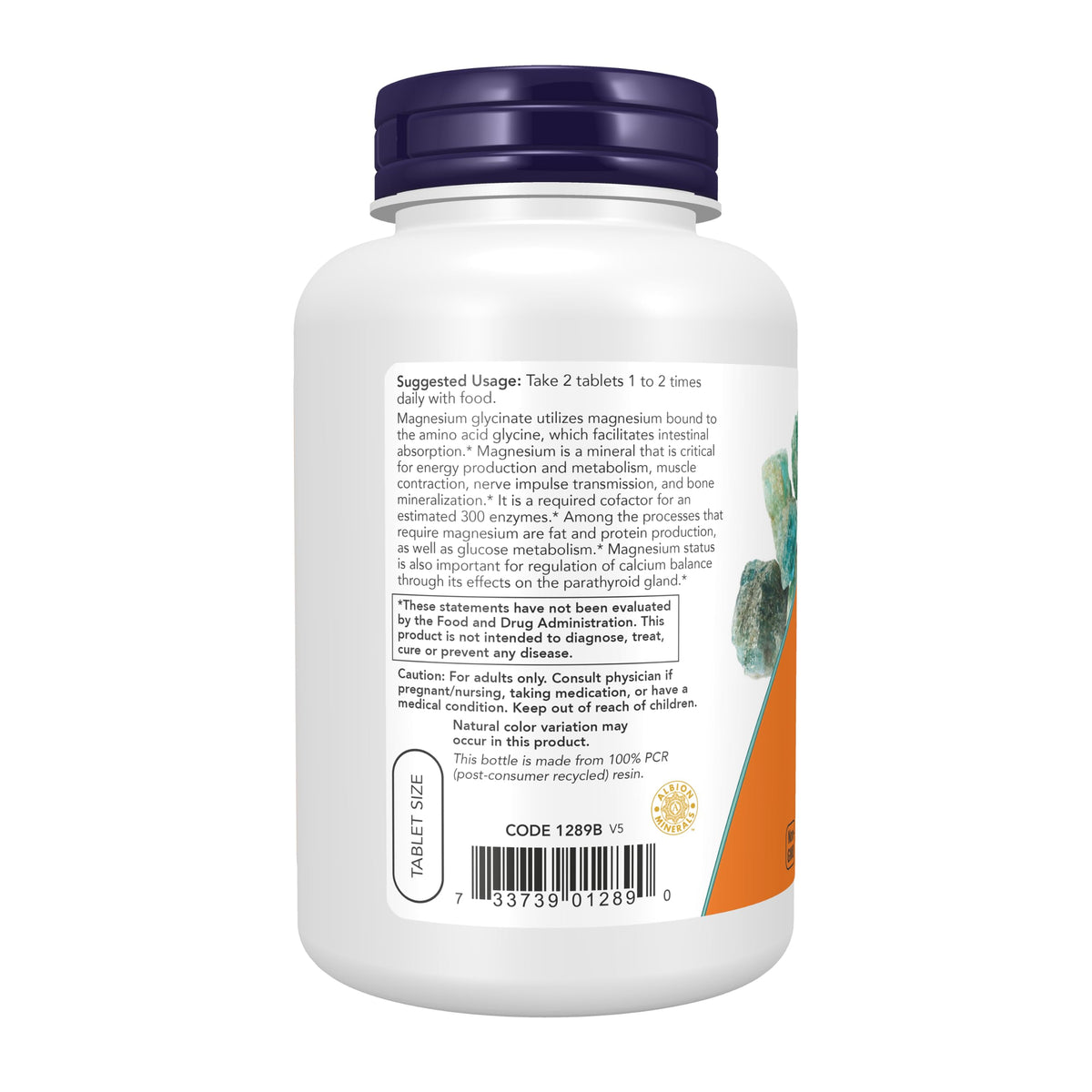 NOW Magnesium Glycinate 100 mg - 180 Tablets - image 3