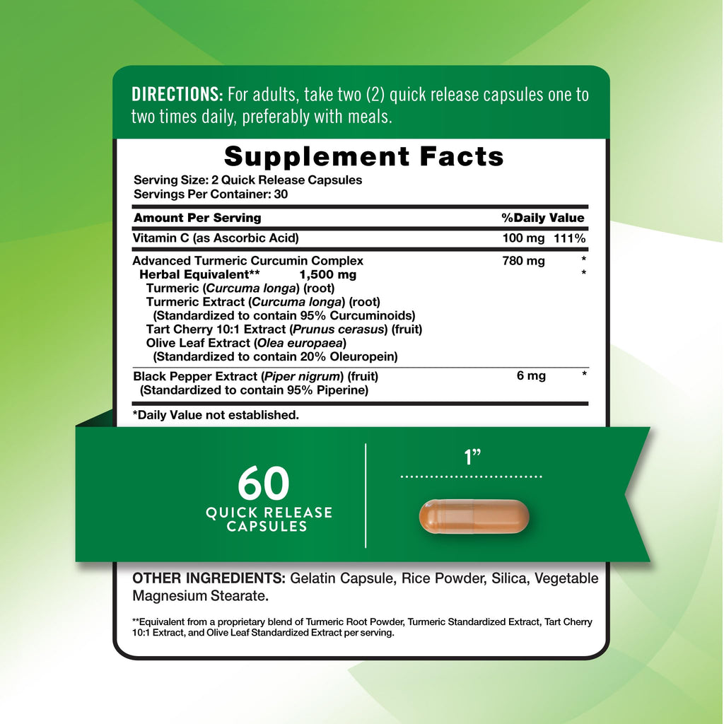 Nature's Truth Turmeric Curcumin - 60 Capsules - image 2